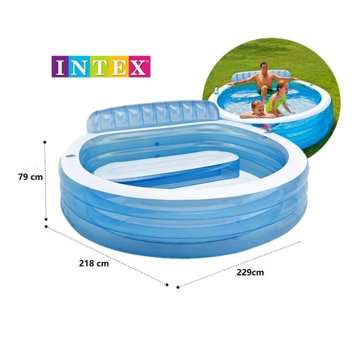 Intex Inflatable Kid Family Lounge Swimming Pool With Bench backrest Outdoor AU STOCK