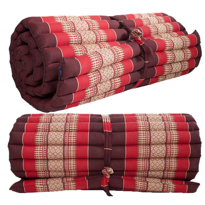 Jumbo Size 100% Kapok Thai Roll Up Mat Fold Out Mattress Cushion Day Bed