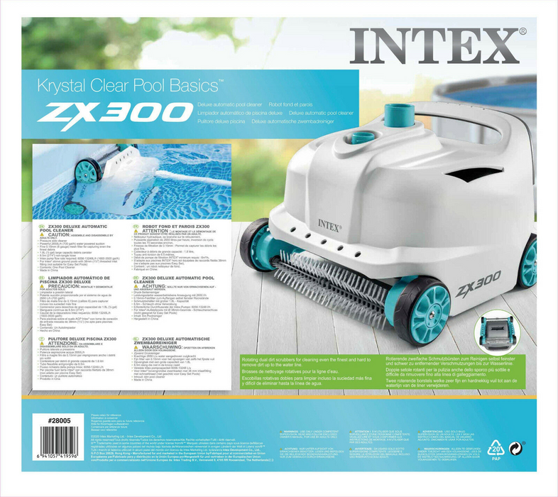 Intex Deluxe Auto Swimming Pool Floor And Wall Cleaner For Above Ground Pools Only ZX300