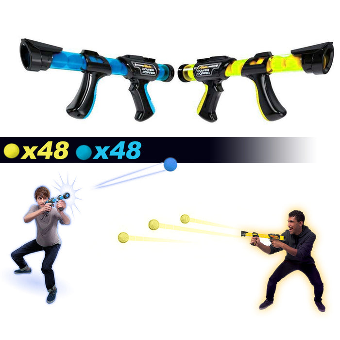 Atomic Power Popper With 84 Foam Balls 2 PACK SET up to 6m 12 shoots 4+ AU STOCK