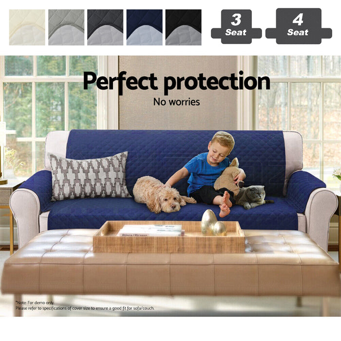 Sofa Cover Quilted 5color Water Resistant 3 / 4 Seat Couch Protector Slipcovers