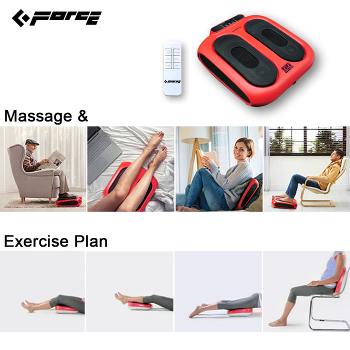 Vibration Foot Legs Back Massager Acupressure Circulation Trainer Remote Control Red
