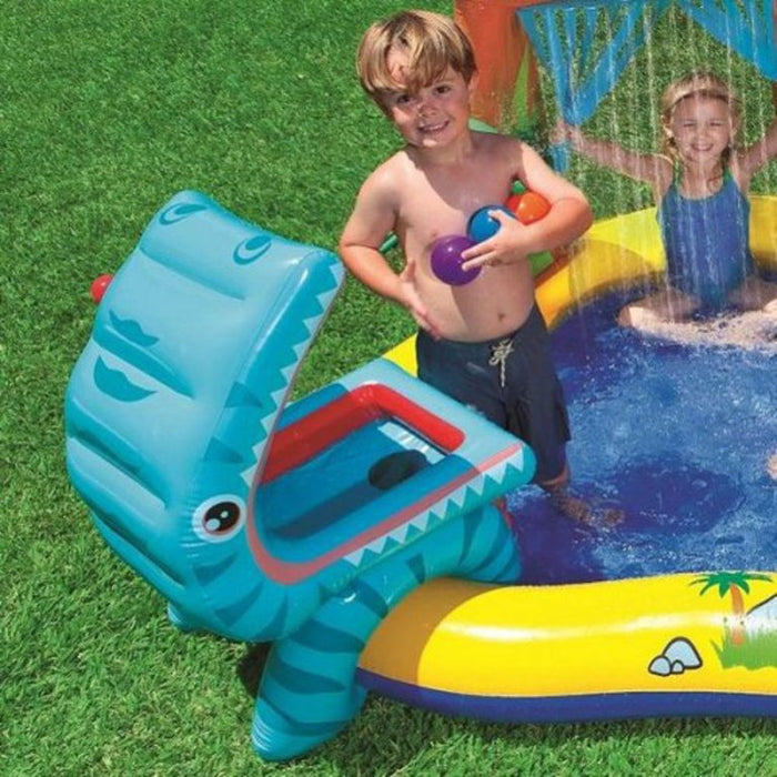 INTEX Dinosaur Inflatable Pool Slide Water Fun Play Centre 2.49m x 1.91m