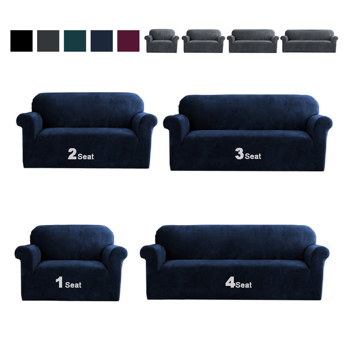 Velvet Sofa Cover Plush Couch Cover 5Colours Lounge Slipcover au