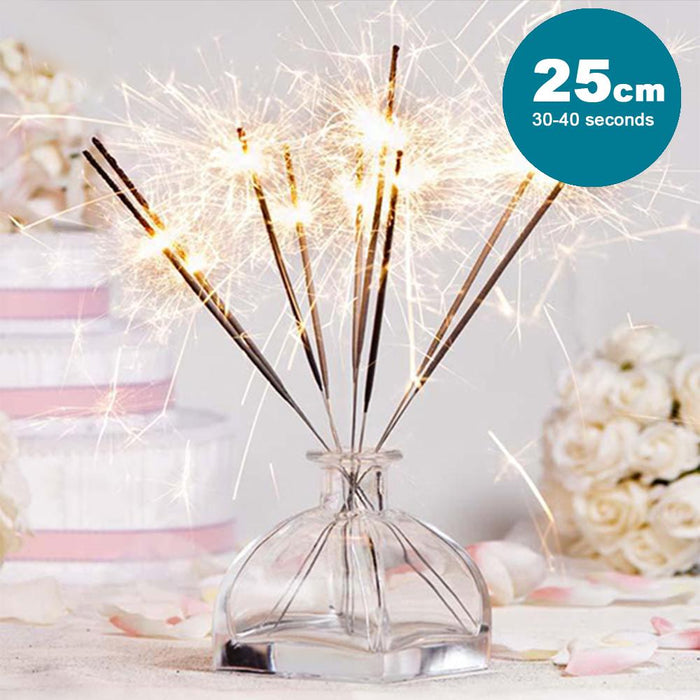 25cm Sparklers Party Sparkler For Birthdays Party Parties Wedding Low Smoke Gold Sparklers