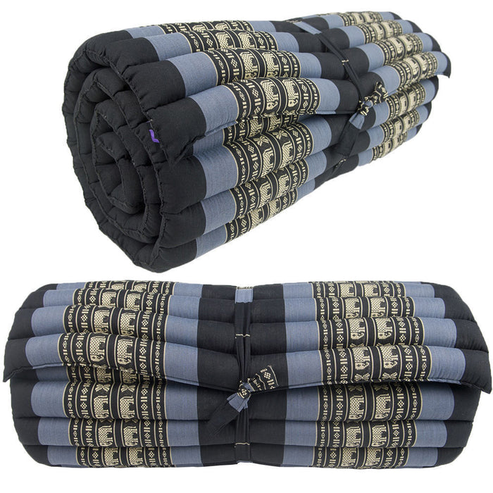 Jumbo Size 100% Kapok Thai Roll Up Mat Fold Out Mattress Cushion Day Bed