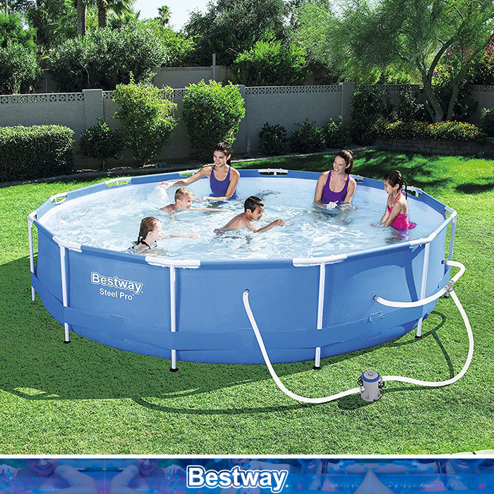 Bestway 12FT Swimming Pool 3.66M Above Ground Filter Pump Power Steel Frame