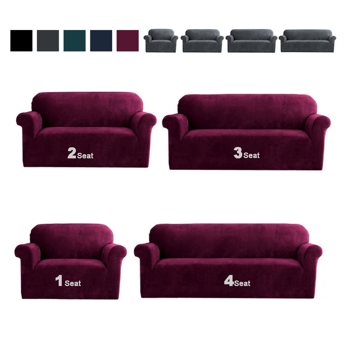 Velvet Sofa Cover Plush Couch Cover 5Colours Lounge Slipcover au