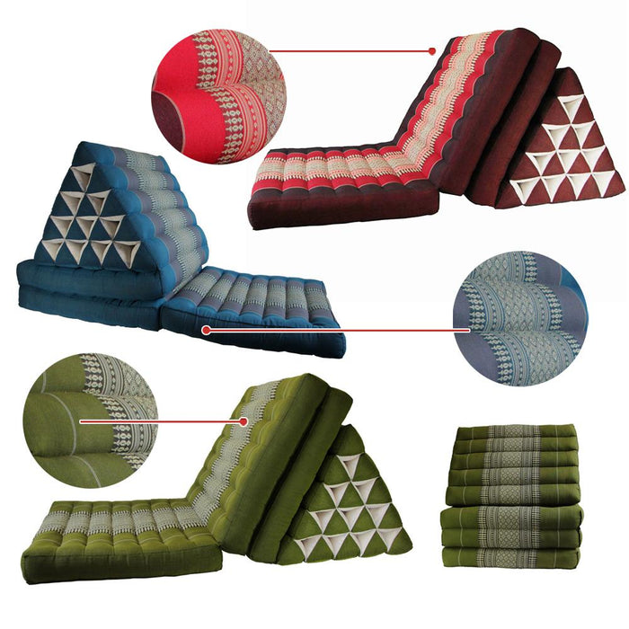 Navy Blue Jumbo Thai 3 FOLDS Triangle Pillow Mattress Cushion Outdoor DayBed 9 Different Patterns