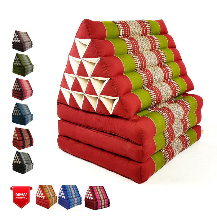 Jumbo Thai 3 FOLDS Triangle Pillow Mattress Cushion outdoor DayBed 9 Different Patterns