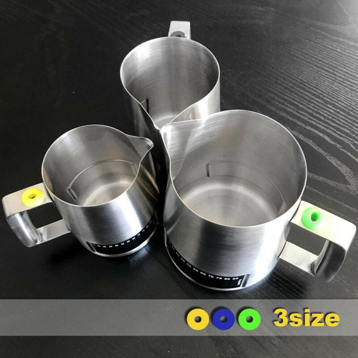 Large 1000ML Latte Stainless Steel Pro Milk Frothing Pitcher Jug With Integrated Thermometer