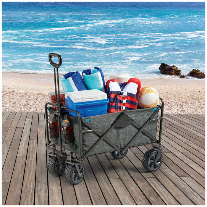 Folding Wagon Cart Trolley 136KG Weight Capacity With Extra Large Wheels AU STOCK