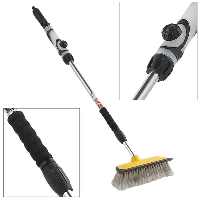 Telescopic Water Fed Car Wash Brush Soap Dispenser Van Boat Vehicle Cleaner