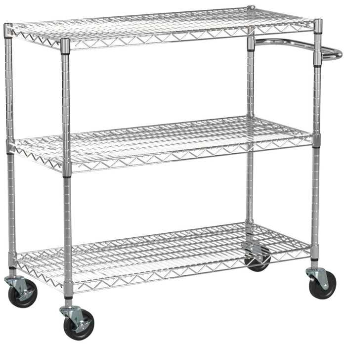 TRINITY 3 Tier Chrome Cart Rack Steel Storage Heavy Duty Kitchen Trolley