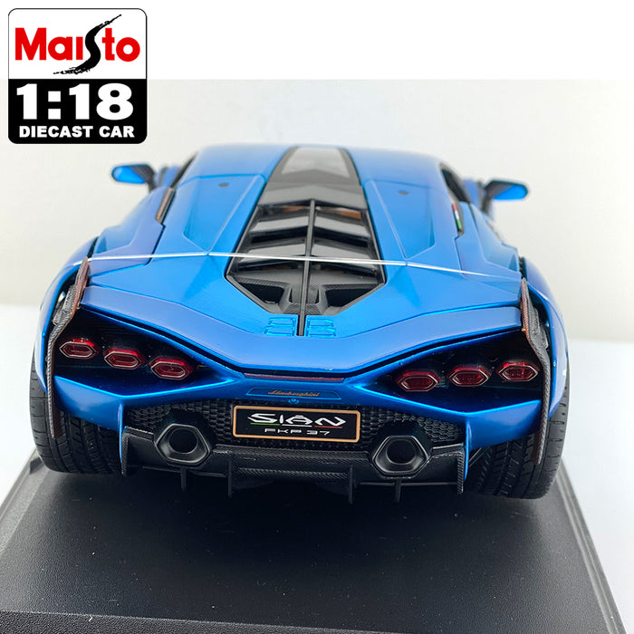 Maisto 1:18 Lamborghini Sian FKP37 Special Edition Metallic Diecast Car Model Pearl Blue