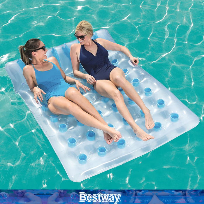 BESTWAY H2OGO Inflatable Double Floating Pool Lounge Bed Beach Water Mattress