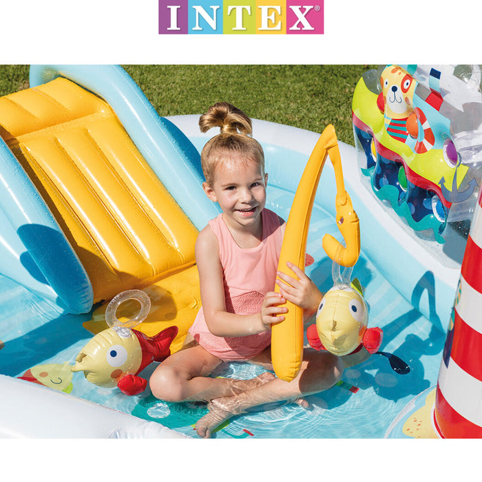 Intex Inflatable Fishing Fun Play Centre Slide Backyard Pool Kids Water Spray