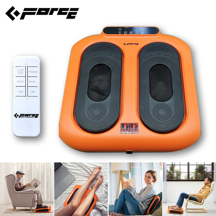 Vibration Foot Legs Back Massager Remote Control Circulation Trainer Orange