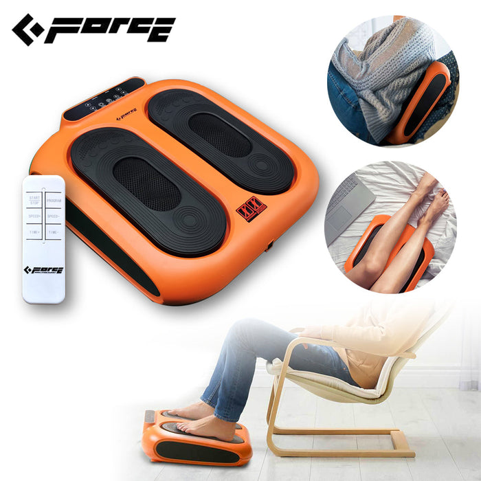 Vibration Foot Legs Back Massager Remote Control Circulation Trainer Orange