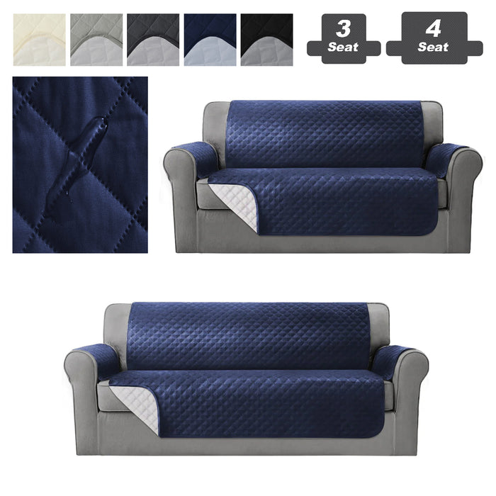 Sofa Cover Quilted 5color Water Resistant 3 / 4 Seat Couch Protector Slipcovers