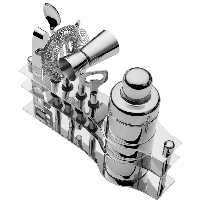 Mikasa 6 Piece Luxe Stainless Steel Bar Tool Set 550ml / 20.3cm Shaker With Stand