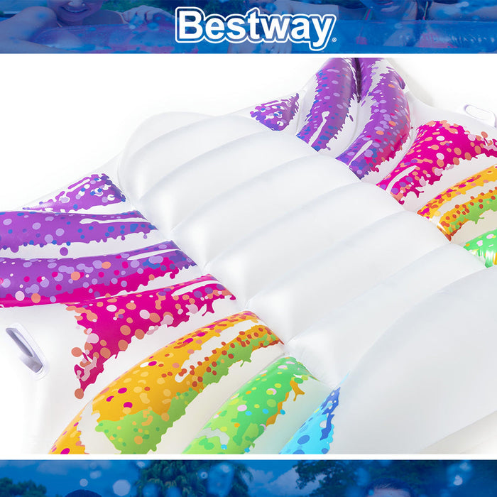 BESTWAY 2.94mx1.93m H2OGO Rainbow Butterfly Pool Float Water Mattress