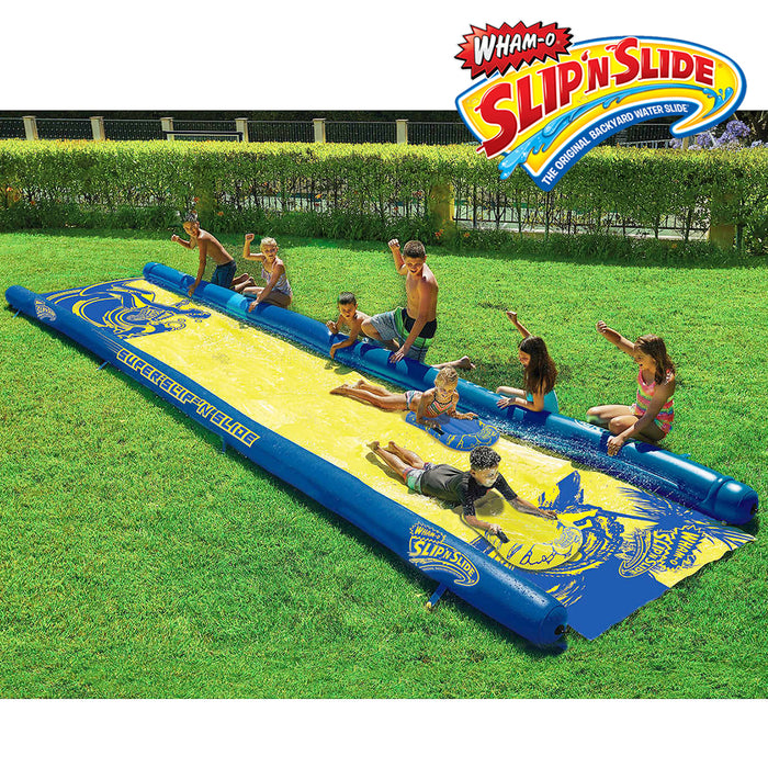 Wham-O Super Slip 'N Slide With 2 Boogie Boards Fun Easy To Setup 7.9M Slide