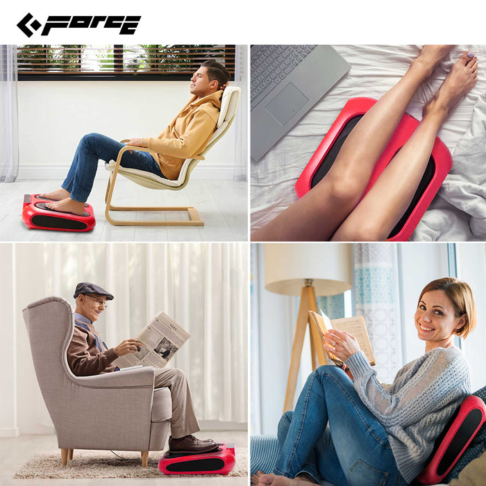 Vibration Foot Legs Back Massager Acupressure Circulation Trainer Remote Control Red