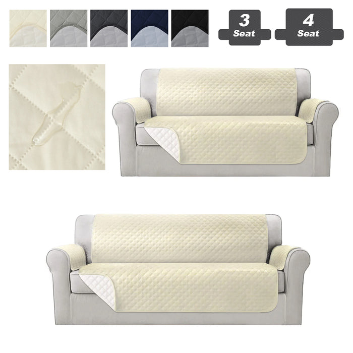 Sofa Cover Quilted 5color Water Resistant 3 / 4 Seat Couch Protector Slipcovers