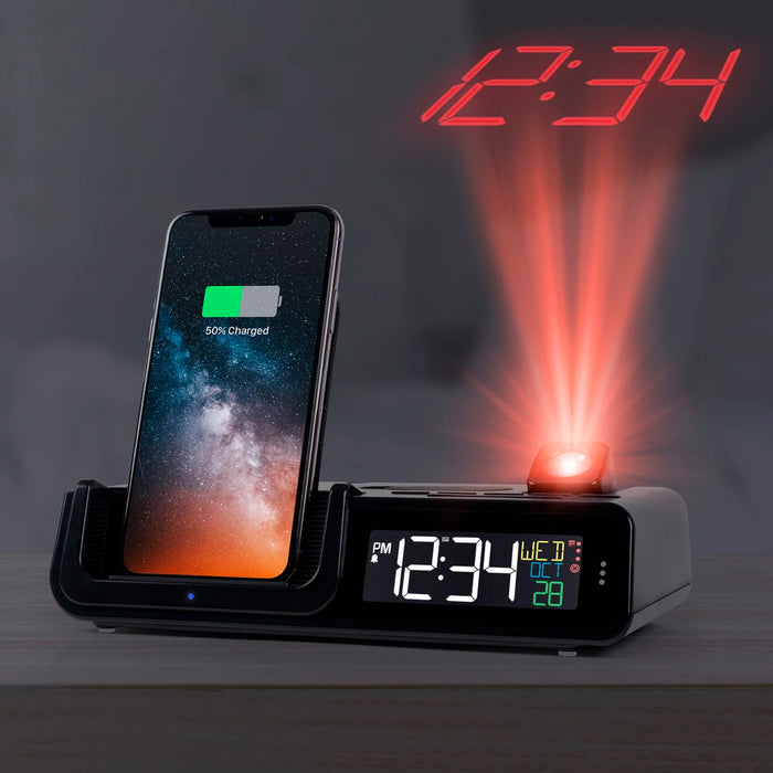 La Crosse Technology Projection Digital Clock Wireless Multifunction Charger