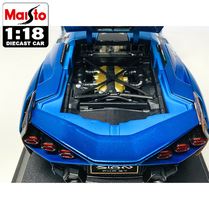 Maisto 1:18 Lamborghini Sian FKP37 Special Edition Metallic Diecast Car Model Pearl Blue