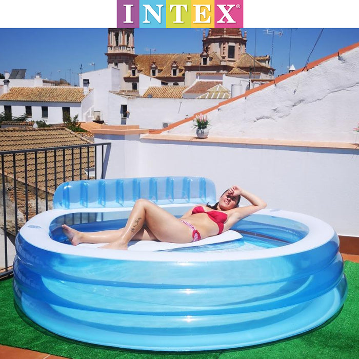 Intex Inflatable Kid Family Lounge Swimming Pool With Bench backrest Outdoor AU STOCK