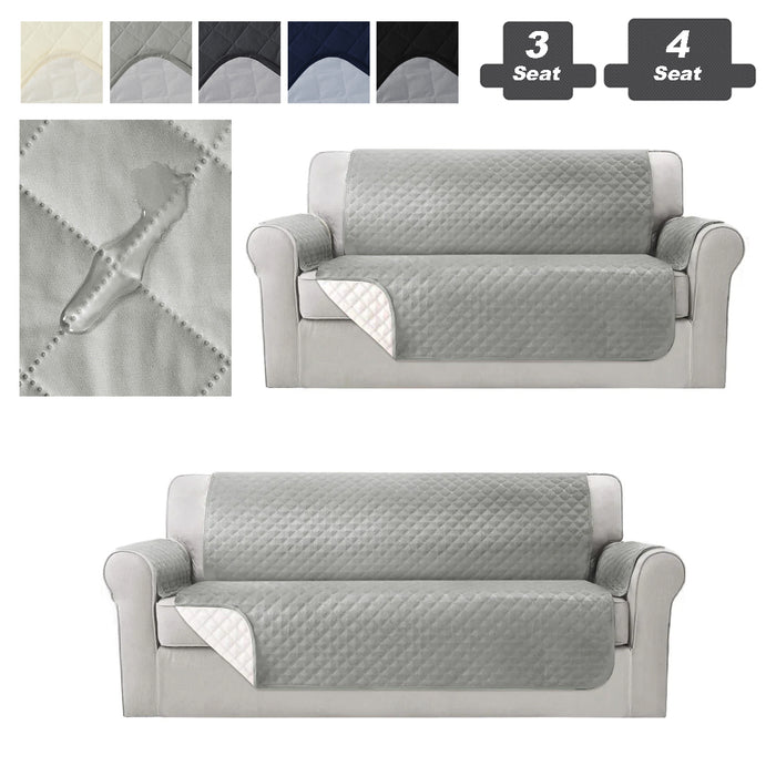 Sofa Cover Quilted 5color Water Resistant 3 / 4 Seat Couch Protector Slipcovers
