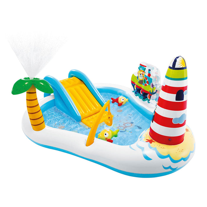 Intex Inflatable Fishing Fun Play Centre Slide Backyard Pool Kids Water Spray