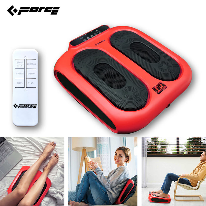 Vibration Foot Legs Back Massager Acupressure Circulation Trainer Remote Control Red
