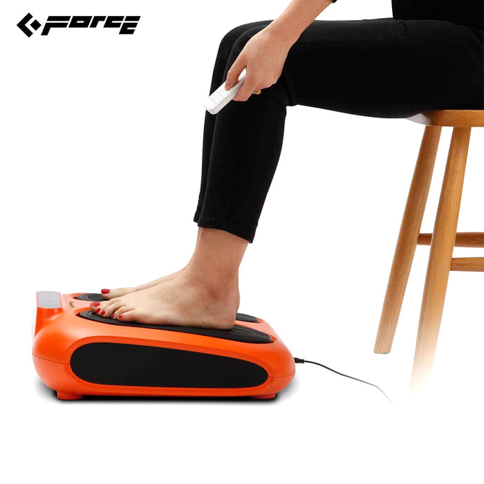 Force Electric Foot Massager Vibrating And Kneading Authentic Massage Relieve Pain Sore in Feet Calves Improve Circulation Health with Remote Control Orange