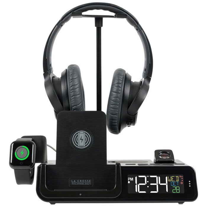 La Crosse Technology Projection Digital Clock Wireless Multifunction Charger