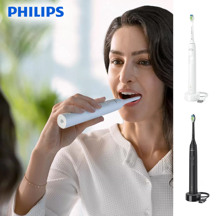 Philips Sonicare 3100 Range Black And White Toothbrush HX3676/34 2Packs Set