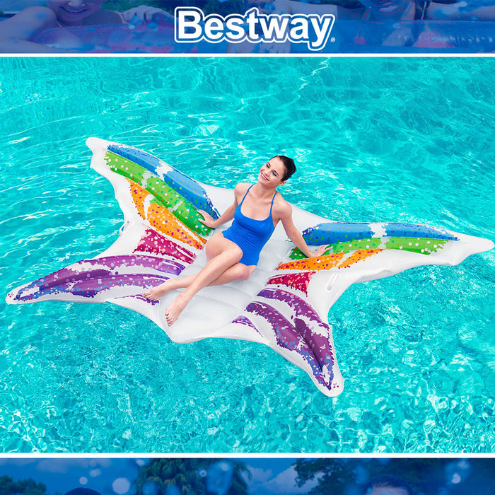 BESTWAY 2.94mx1.93m H2OGO Rainbow Butterfly Pool Float Water Mattress