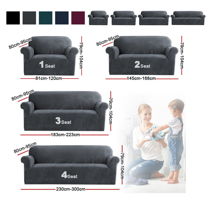 Velvet Sofa Cover Plush Couch Cover 5Colours Lounge Slipcover au