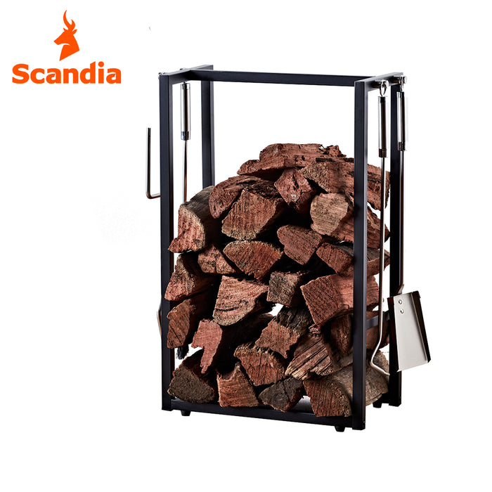 Scandia Alpine Firetool Set & Storage Stainless steel Poker Tongs Shovel Scraper