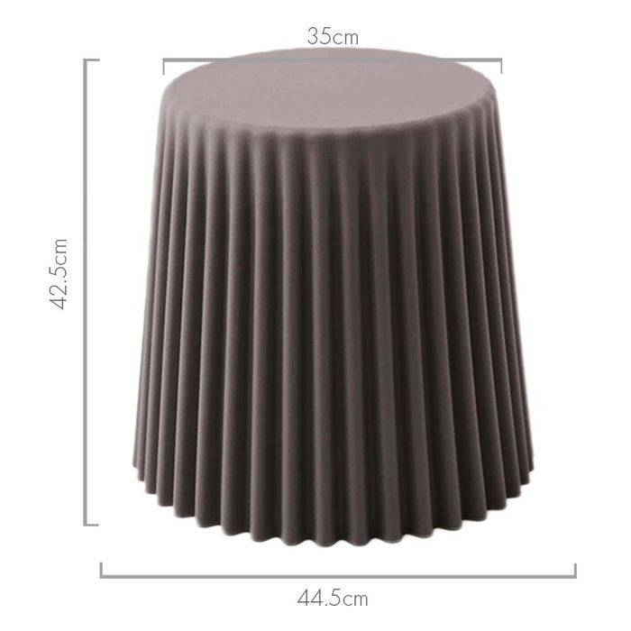 Set of 2 Cupcake Stool Plastic Stacking Stools Chair Outdoor Indoor Commercial -Grey