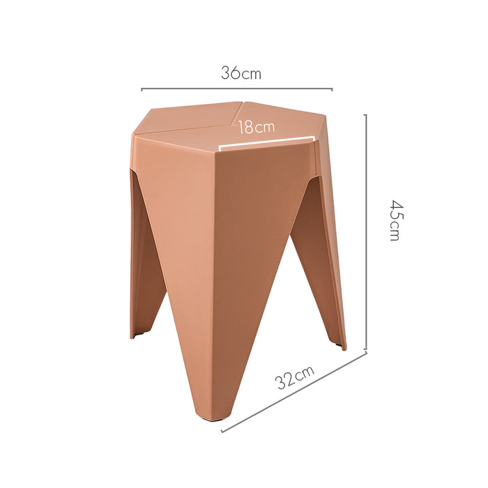 Set of 2 Puzzle Stool Plastic Chair  Stacking Stools Kitchen Dining Outdoor /Indoor- Pink