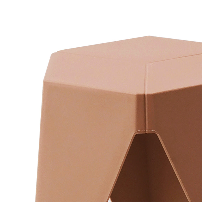 Set of 2 Puzzle Stool Plastic Chair  Stacking Stools Kitchen Dining Outdoor /Indoor- Pink