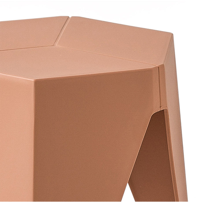 Set of 2 Puzzle Stool Plastic Chair  Stacking Stools Kitchen Dining Outdoor /Indoor- Pink