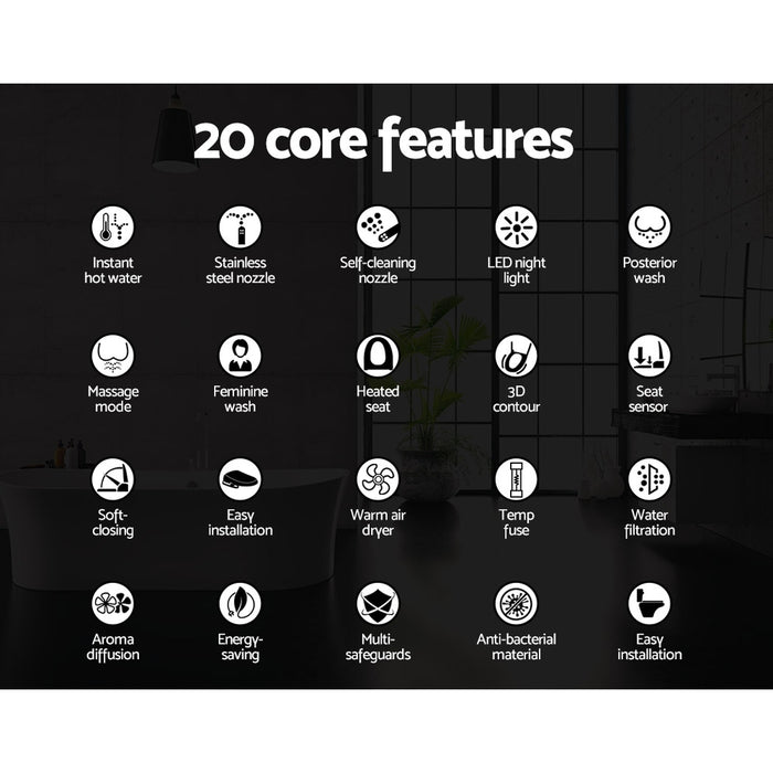 Cefito Electric Bidet Toilet Seat Cover Bathroom Spray Water Wash V Shape