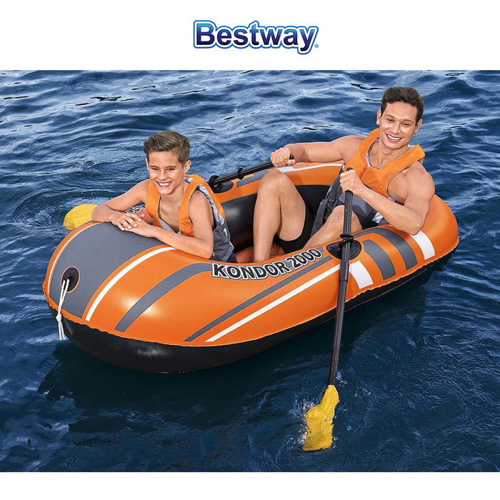 Bestway HydroForce Kondor 2000 Family Fun Summer Inflatable Boat Kids Lake Toys