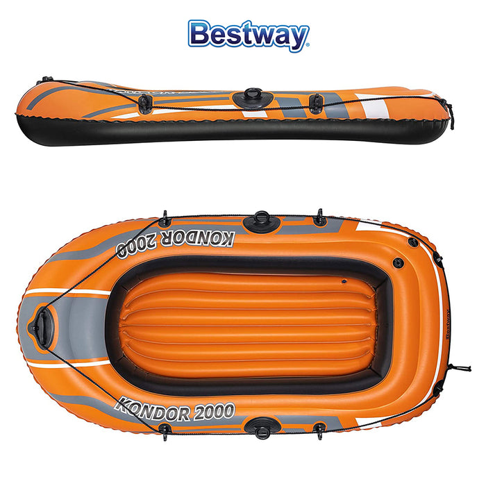 Bestway HydroForce Kondor 2000 Family Fun Summer Inflatable Boat Kids Lake Toys