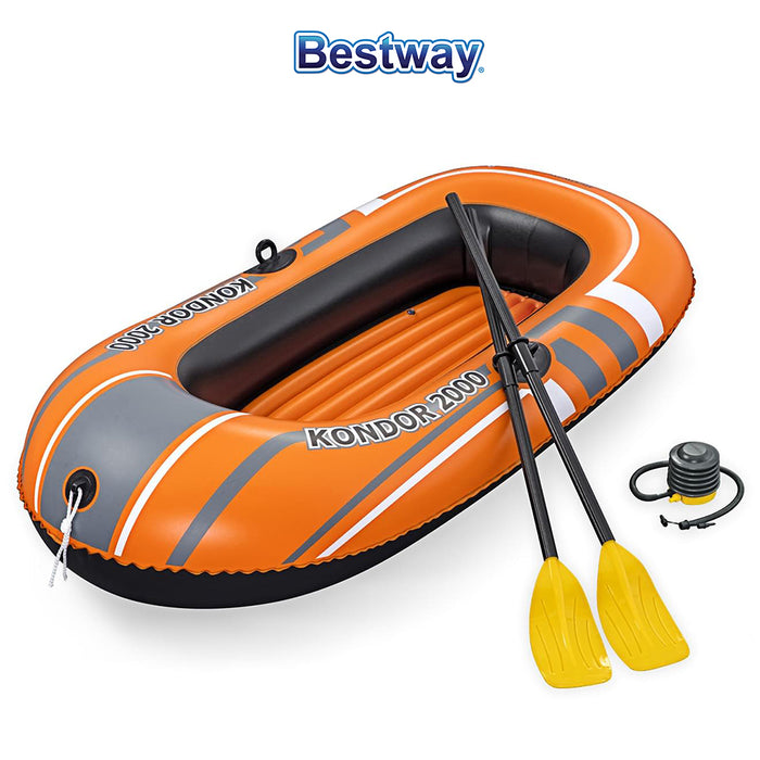 Bestway HydroForce Kondor 2000 Family Fun Summer Inflatable Boat Kids Lake Toys