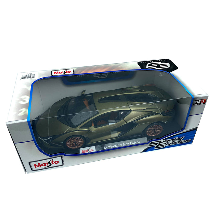 Maisto 1:18 Lamborghini Sian FKP37 Diecast Car Model Special Edition Blue & Red